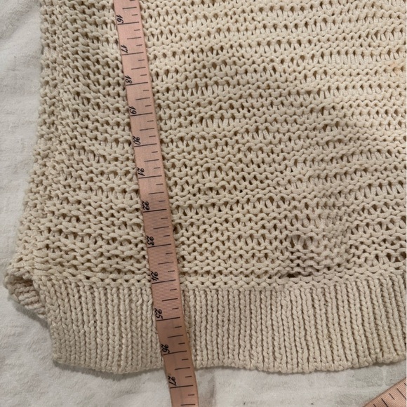 Eileen Fisher Hand Knit Ivory Sweater Large Cotton Blend Textured scoop - Picture 8 of 8